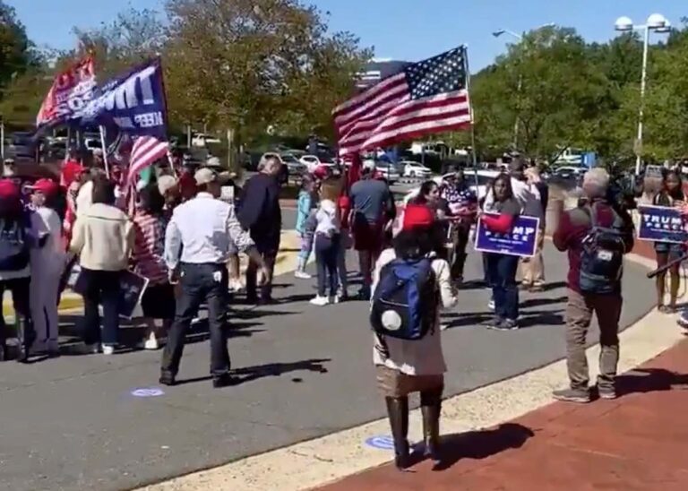 Trump supporters rally at Government Center during early voting