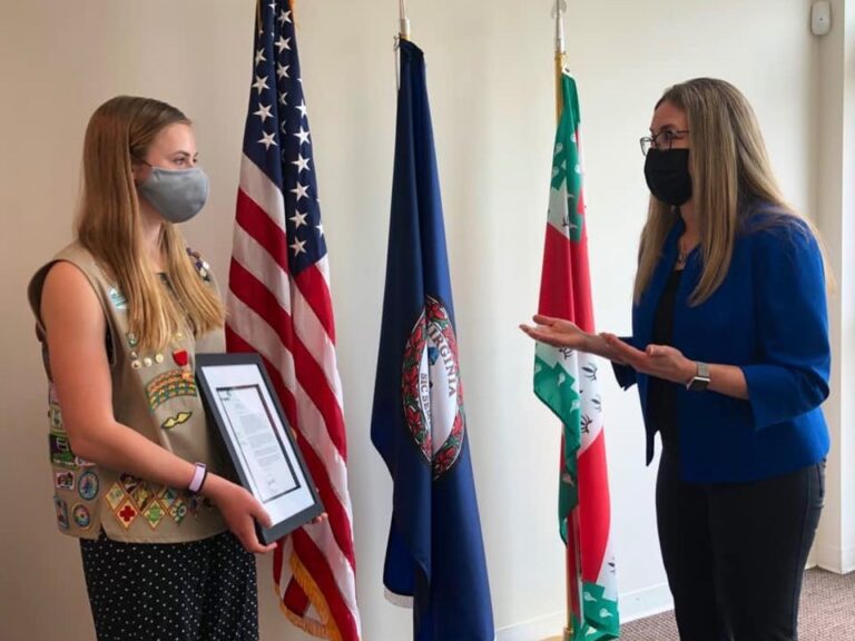 Great Falls Langley HS freshman presented with Girl Scouts of the USA Lifesaving Medal of Honor