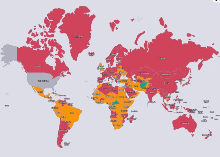 COVID-19 Interactive world travel map