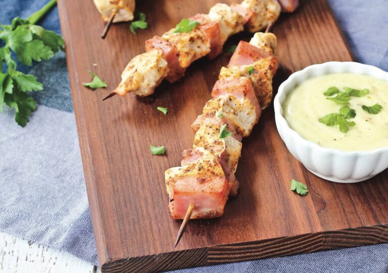 Chicken Cordon Bleu Kebabs