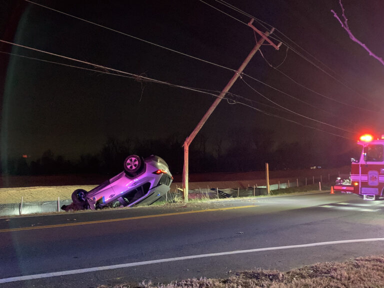 Vehicle crash along Georgetown Pike causes overnight power outage